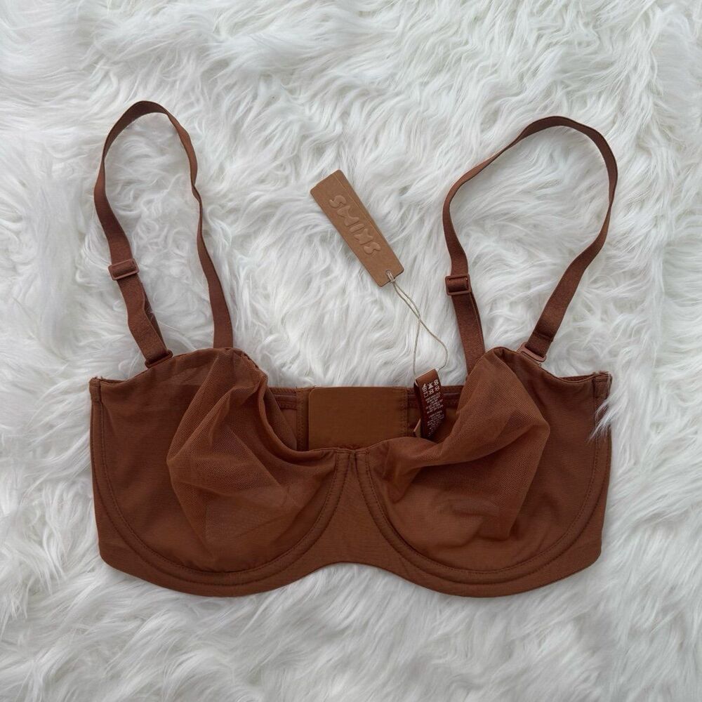 Skims Ultra Fine Mesh Strapless Bra Bronze Size 32DD